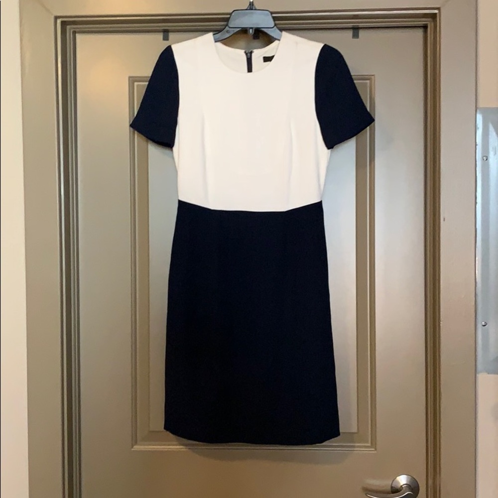 Preppy White and Navy J Crew Dress
